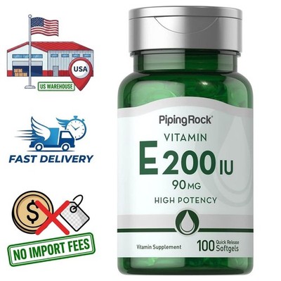 Suplemento de Vitamina E dl-Alpha Tocopheryl 200 UI (90mg) 100 Cápsulas Blandas