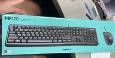 Logitech MK120 WIRED Keyboard and Mouse Plug and Play USB Combo Sealed in Box