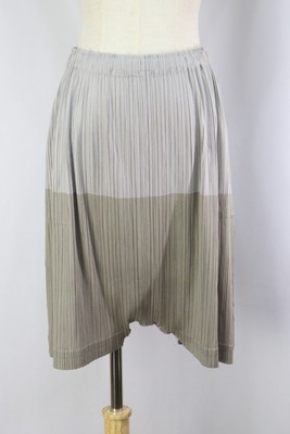 Authentic PLEATS PLEASE Greige Drop Crotch Short Pants ISSEY