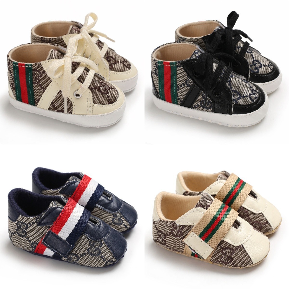 4PC Bundle Deal Baby Soft Sole Baby Shoe Size 1 Fits 0-6 Months Infant Toddler