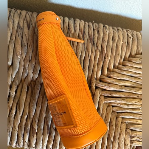 New veuve Clicquot Orange Champagne Bottle CoverSleeve yellow orange jacket zip - Picture 10 of 10