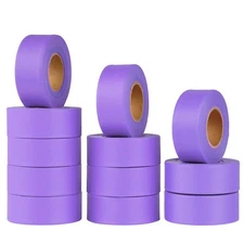 Flagging Tape Purple 12 Rolls Non-Adhesive Neon Marking 1-3/16in x150ft