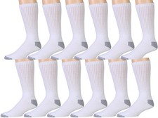 12 Pair Pack Of Mens Cotton Sport Crew Socks, Value Pack
