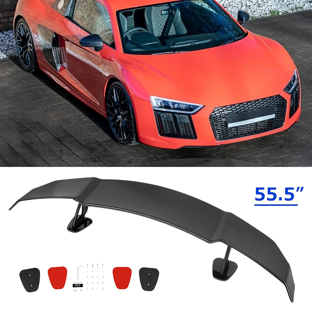 Rear Trunk GT Wing Racing Spoiler Carbon Lip For Audi R8 Coupe 2020-24