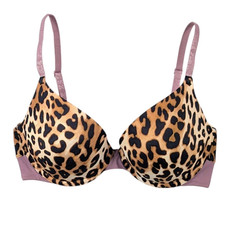 Victoria's Secret Wear Everywhere Push Up Bra Women's Size 32D Animal Print VS