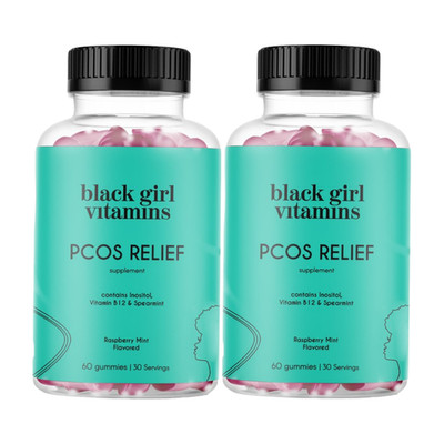2-Pack Black Girl Vitamins PCOS Relief   Cycle Support for Women - 120 Gummies