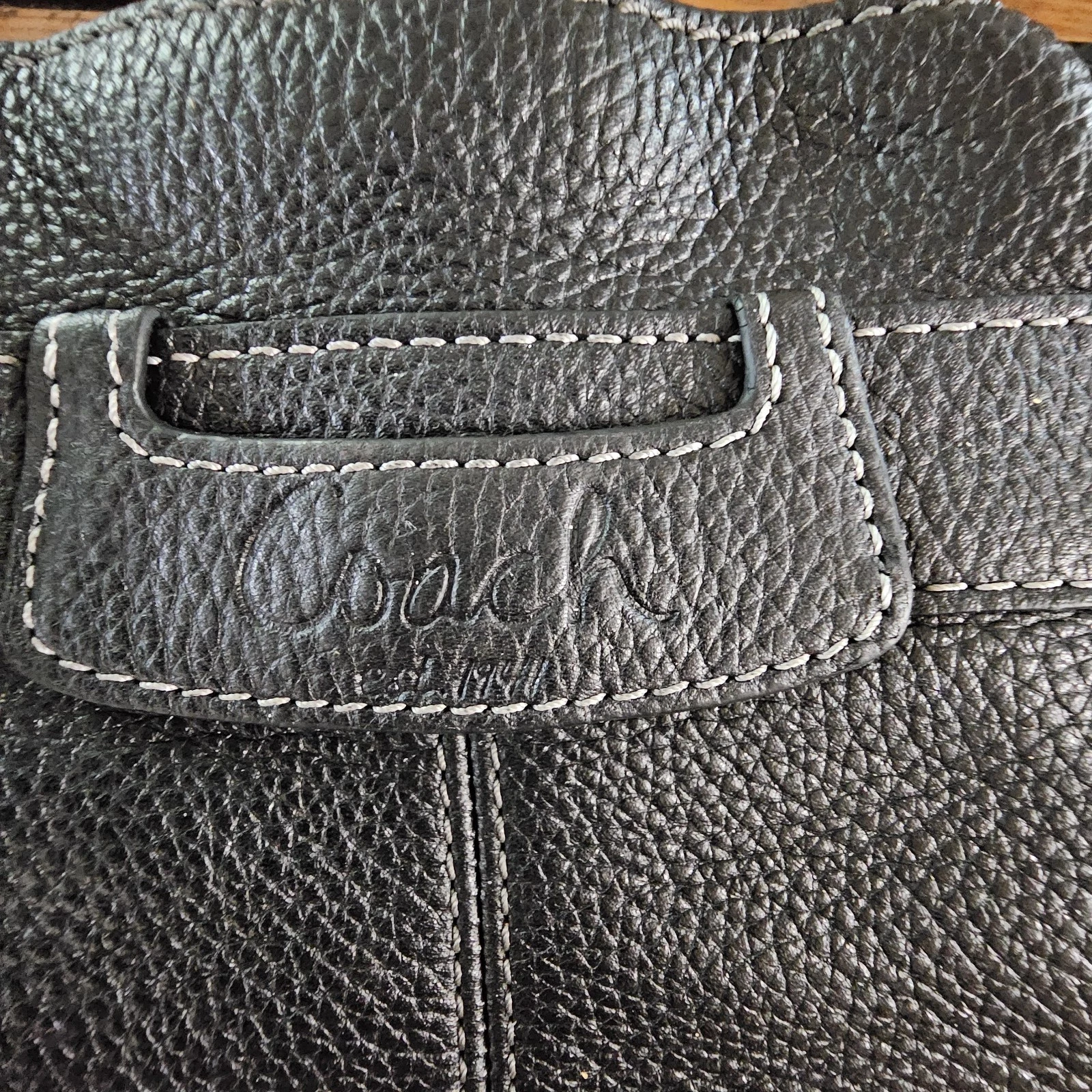 Borsa Coach vintage pelle nera ciottoli PENELOPE tracolla tasche organizer