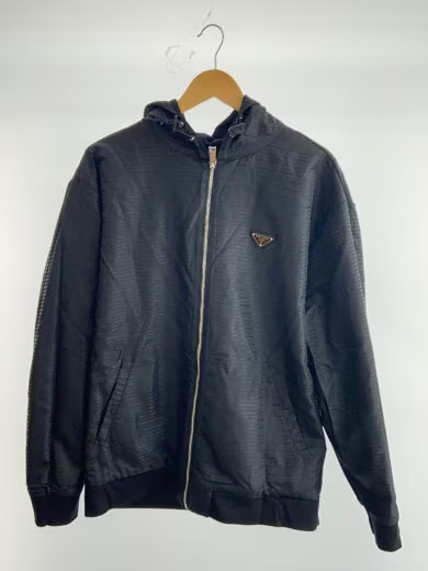 PRADA 22AW Triangle Logo Zip Hoodie/ Large/ Cotton/ Black/ UJL28A-S222-11B9 thumbnail 6