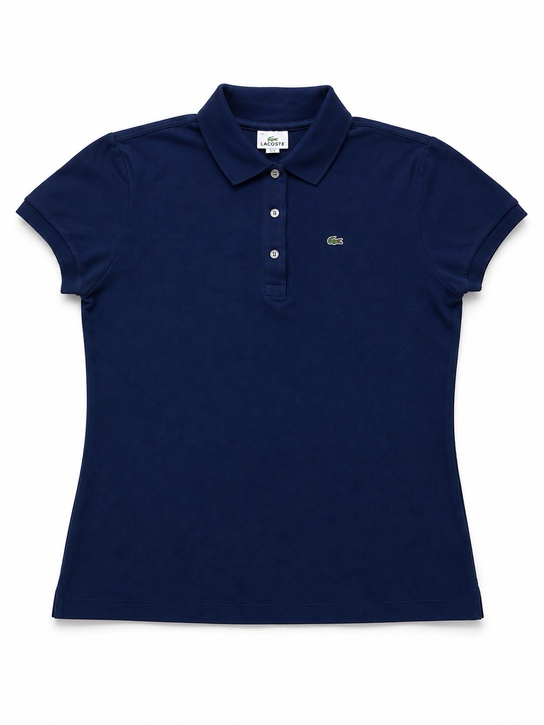Lacoste Polo Uomo Tg 44 Blu Navy Piqué Cotone Manica Corta Logo