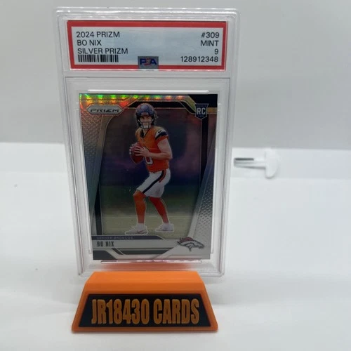 BO NIX 2024 PANINI PRIZM SILVER ROOKIE RC #309 PSA 9 MINT! BRONCOS NFL OREGON!