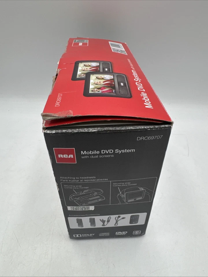 RCA DRC69702 7" Dual Screen Portable DVD Player 2 Screens Cord & Case Tested. - Image 4 of 4