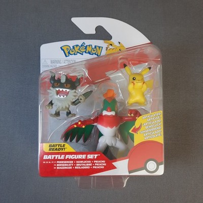 Pokemon Battle Ready! Perrserker Hawlucha Pikachu Battle Figure Set - New