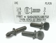 1/4-20x3/4 Thumb Screws With Shoulder Steel Plain 10 