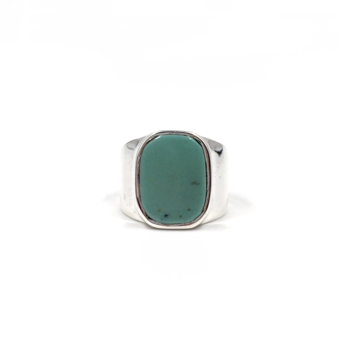 Anello Uomo Donna Con Sigillo In Pietra Turchese E Zirconi - Placcato Oro, Gioiello