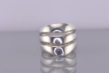 Sterling Silver 21mm Double Split Faced Triple Band Ring 925 Sz: 8