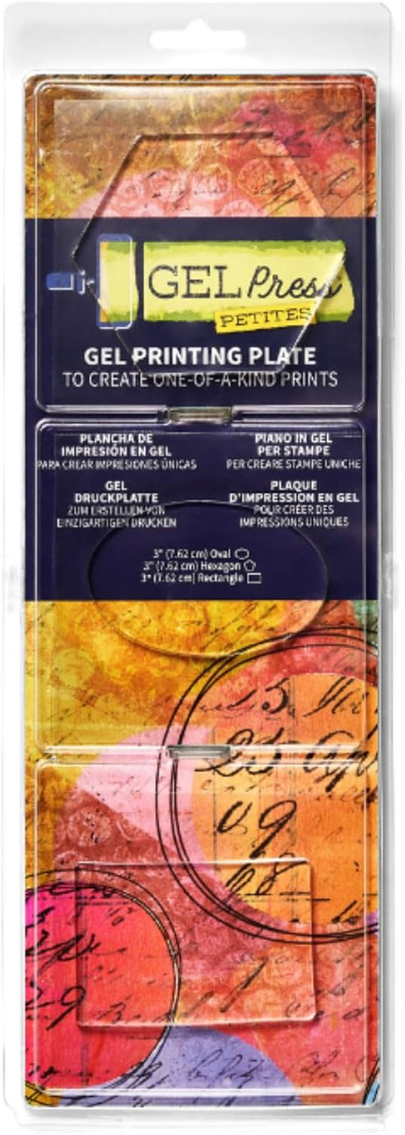Gel Press Monoprinting Print Plates - Petites 3Pc Set: Hexagon, Oval, Rectangle