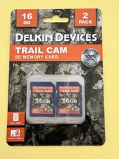 Delkin Devices 16GB Trail Cam SD Memory Card 2 Pack SDHC V10 Class 10