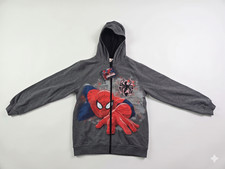 Marvel Ultimate Spider-Man Kids Zip Up Hoodie Grey Graphic Sweatshirt