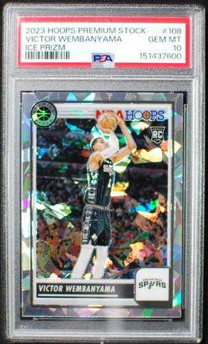 Victor Wembanyama [Ice Prizm] #108 2023 Panini Hoops Premium Stock card