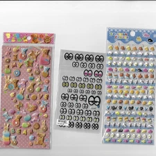 cute puffy sticker collection set japanese kawaii