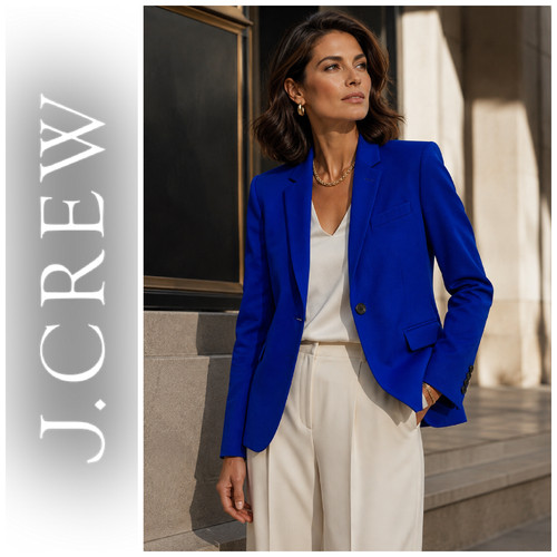 J Crew Regent Blazer Sz 6 Cobalt Royal Blue Wool Stretch Career Jacket