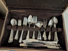 61 Pieces National Guildcraft CONCERTO Silverplated Flatware Set 1950's-EXC.COND