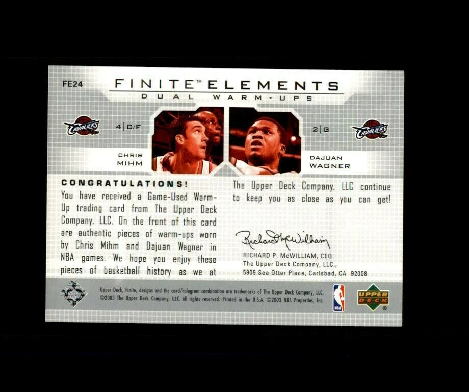 2003-04 FINITE ELEMENTS 2003-04 UD FINITE ELEMENTS CHRIS MIHM DAJUAN WAGNER - Image 2 of 2