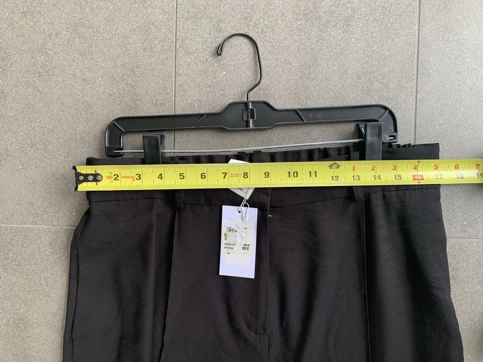 Pantalones de Vestir Diseñador Philip Lim 3.1 Negro Rayón Pierna Ancha Talla 14/XL $295 Foto 4 de 4