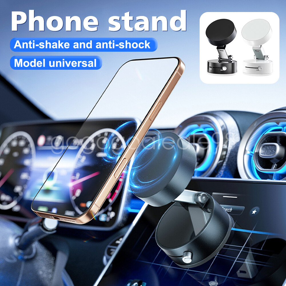 Magnetic Car Phone Mount with Vacuum Suction Foldable Stand Holder  -image