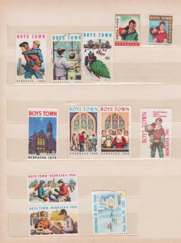 (Q47-7) 1952-86  United States of Amermix of 12 boy's town stickers & labels (G) - Photo 1 sur 1