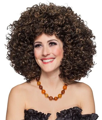 ORLOB Afro Perücke 70/80er Jahre Lockenperücke wilden Locken Havanna Karneval Fasching