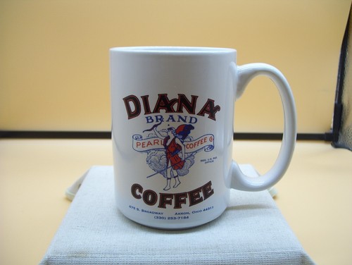 Diana Brand Pearl Coffee Co. Mug Cup Akron Ohio M Ware Rare