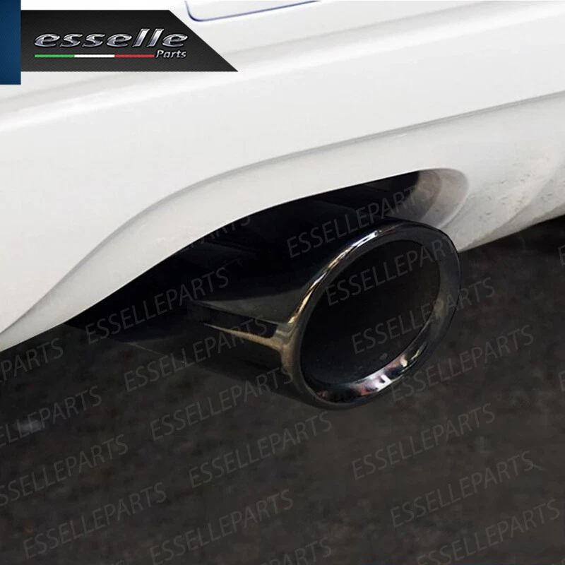 TERMINALE SCARICO NERO BRUNITO LUCIDO ACCIAIO INOX PEUGEOT 208 II SCARICO TONDO - Immagine 3 di 4