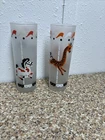 Vintage Libbey "Circus Carousel" 2 glasses, Horse and Giraffe 1950s