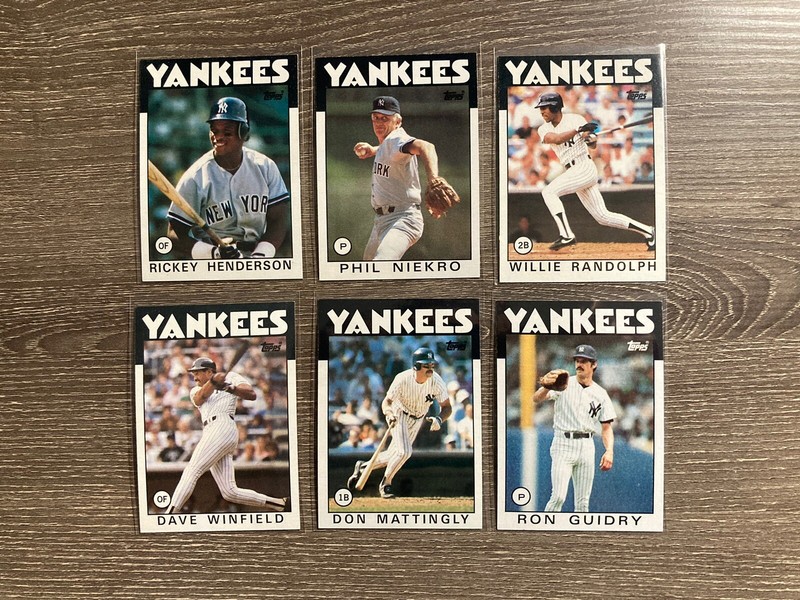 1986 Topps Baseball New York Yankees Team Set (36 cards) Penny Sleeved