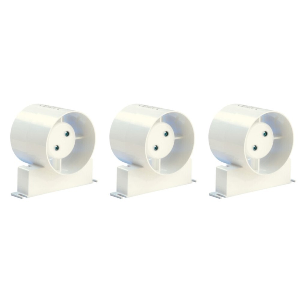 3 x Manrose ID100S Shower In-Line Duct Extractor Fan 100mm (Standard Model)