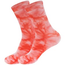 BambooMN Men's Bamboo Tie Dye Crew Socks - 2 pairs