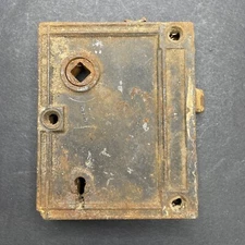 Antique c1890s Door Knob Mechanism Hardware Handle Forged Steel Victorian C04