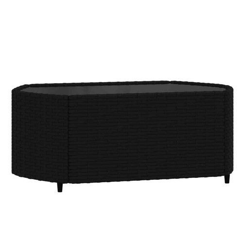 3-tlg. Garten-Lounge-Set mit Kissen Schwarz Poly Rattan - Bild 7 von 11
