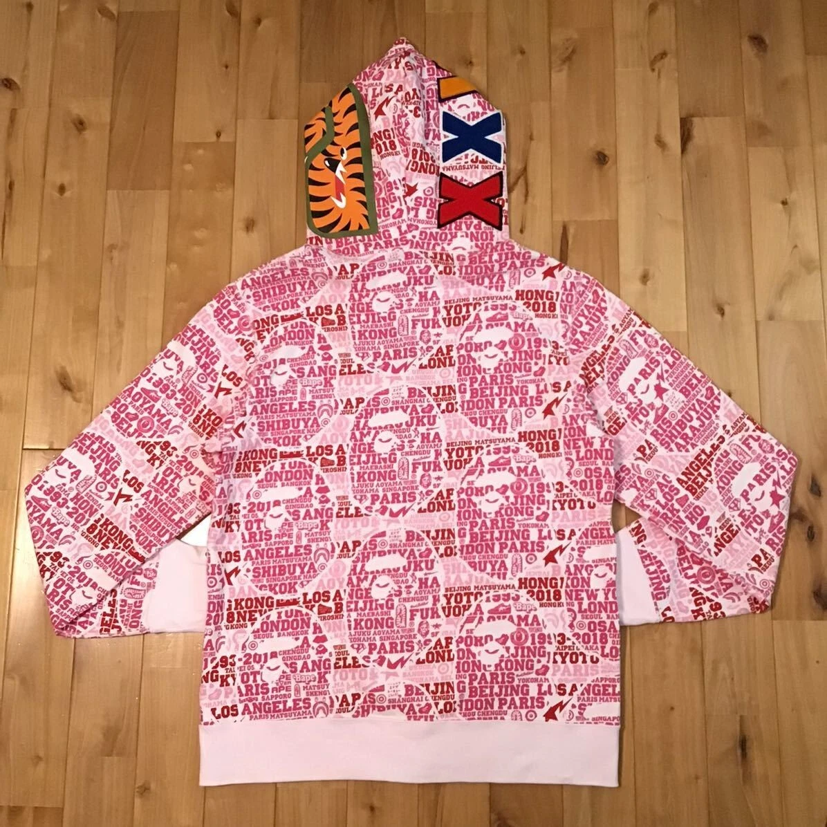 Pink bape hoodie best sale mens