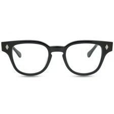 Square Acetate Glasses Thick Plastic Frame Rhombus Silver Accents Herrenbrille