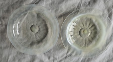 A PAIR OF ANTIQUE ARTS & CRAFTS POWELL HAND BLOWN GLASS DISHES, 19th CENTURY