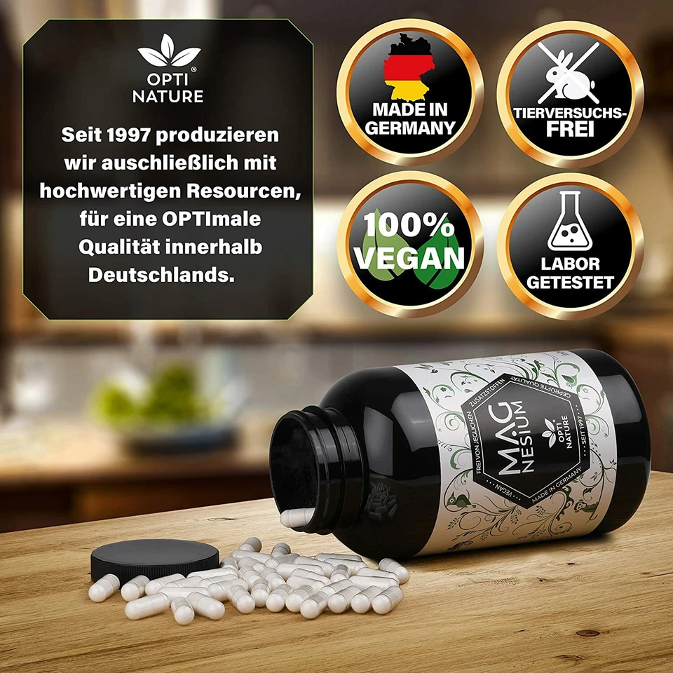 365 Magnesium Kapseln Hochdosiert |  Made in Germany I hoch Bioverfügbar I VEGAN - Bild 4 von 4