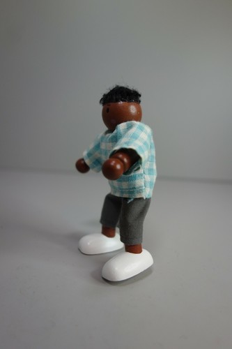 Vintage Articulated Boy Bendy Wood Doll – Handcrafted Wooden Figure with Clothes - Picture 6 of 12