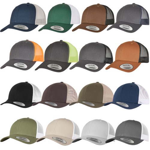Yupoong Retro Trucker 2-Tone Canvas Mesh Cap Low Basecap Heather Melange Hat