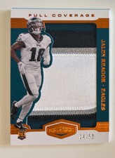 Jalen Reagor Plates & Patches Full Coverage Orange Rookie Card #14/50