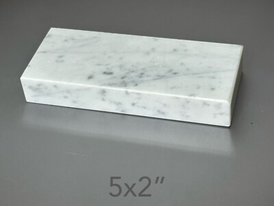 5''x2''x¾'' Undrilled Solid Italian Carrara White Marble Block Base Tile Trophy