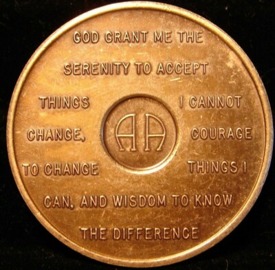 Alcoholics Anonymous 6 Year AA BACK Bronze Medallion Token Sobriety ...