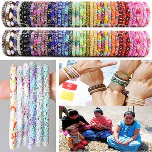 Nepal Bracelet Gl Seed Bead Roll On Crochet Handmade Image Is Loading Nepal Bracelet Gl Seed Bead Roll On Crochet