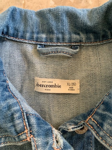 Abercrombie In Glitter We Trust Kids Jean Jacket Size XL (16) Girls Flap Pocket - Picture 5 of 8